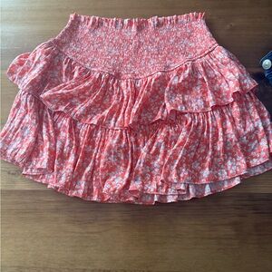 Versona Coral Floral Mini Skirt
